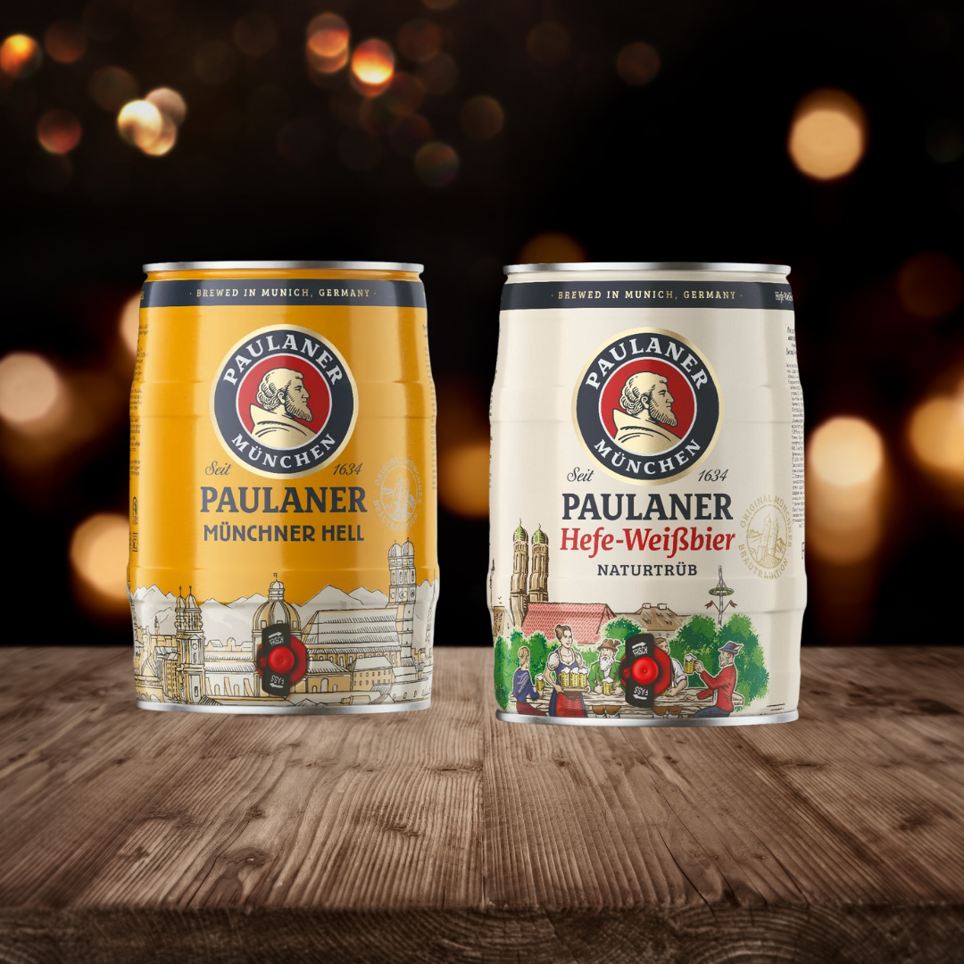 Paulaner Premium German 5ltr Mini Kegs (Hells & Weissbier Set of 2)