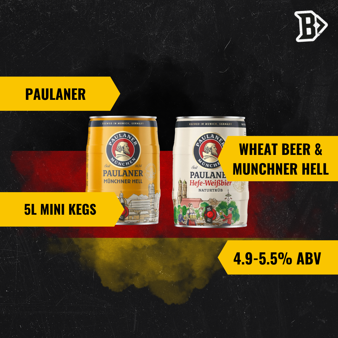 Paulaner Premium German 5ltr Mini Kegs (Hells & Weissbier Set of 2)