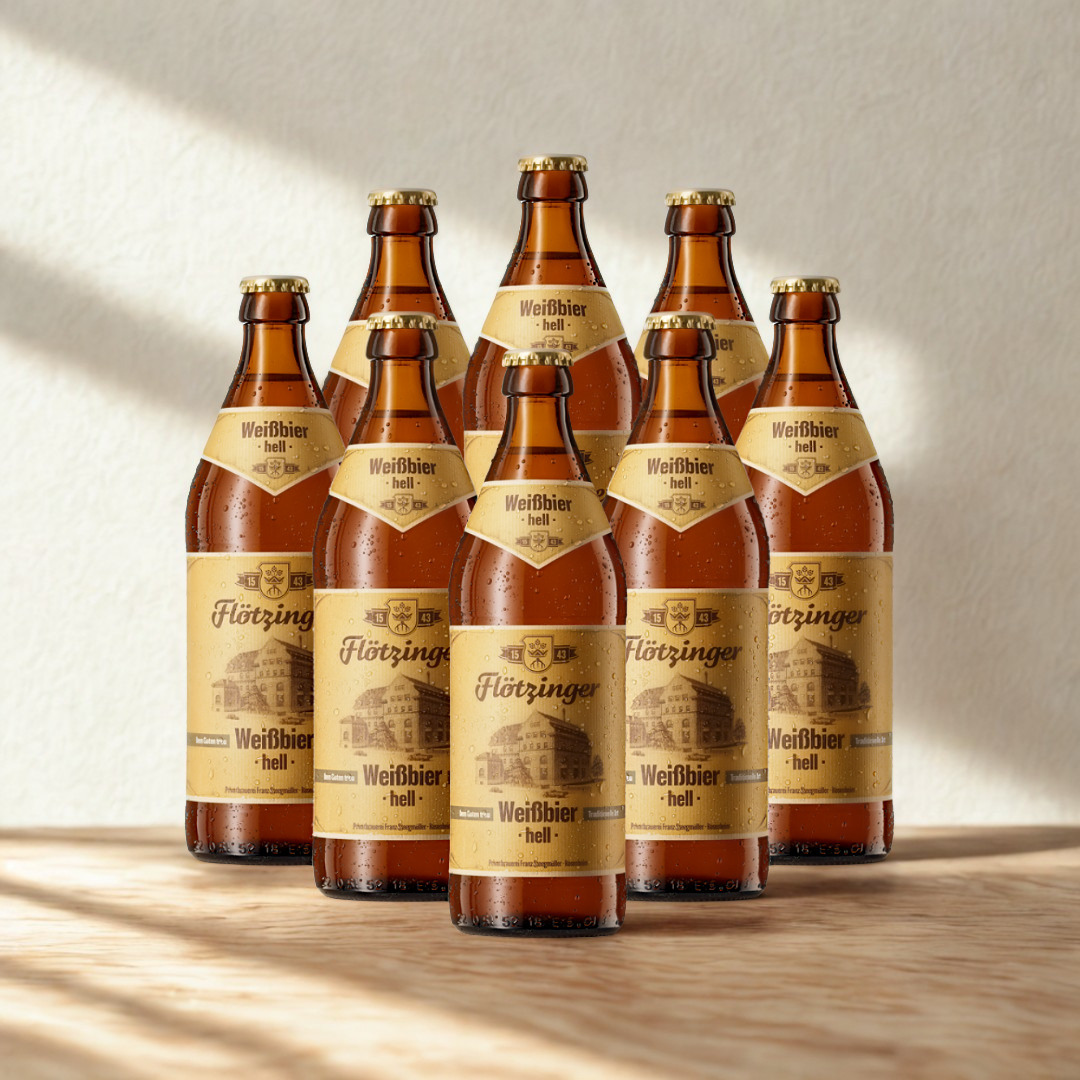 Flotzinger Weissbier Hell German Wheat Beer 500ml Bottles – 5.3% ABV (Multipack)