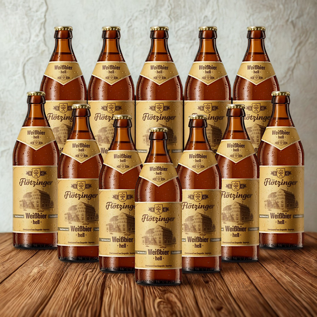 Flotzinger Weissbier Hell German Wheat Beer 500ml Bottles – 5.3% ABV (Multipack)