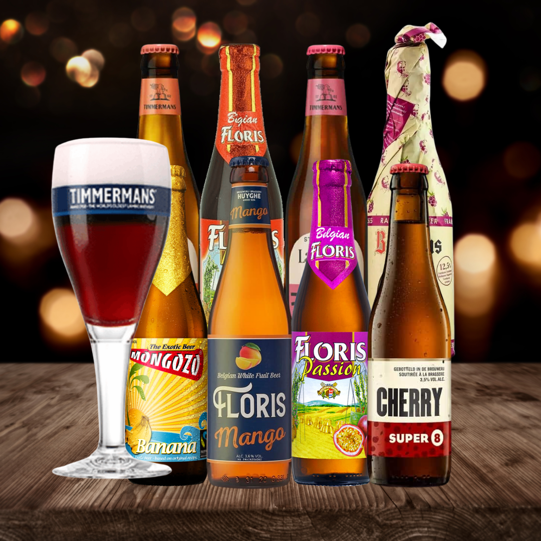 Belgian Fruit Beer Mixed Case With FREE TIMMERMANS GLASS (8 Pack)