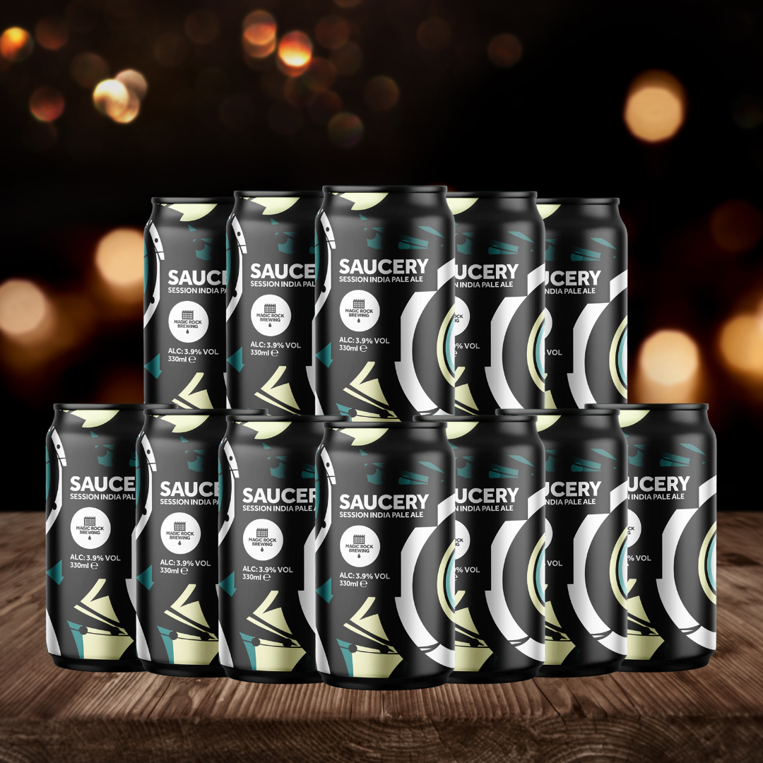 Magic Rock SAUCERY British Session IPA 330ml Cans – ABV 3.9% (12 Pack)