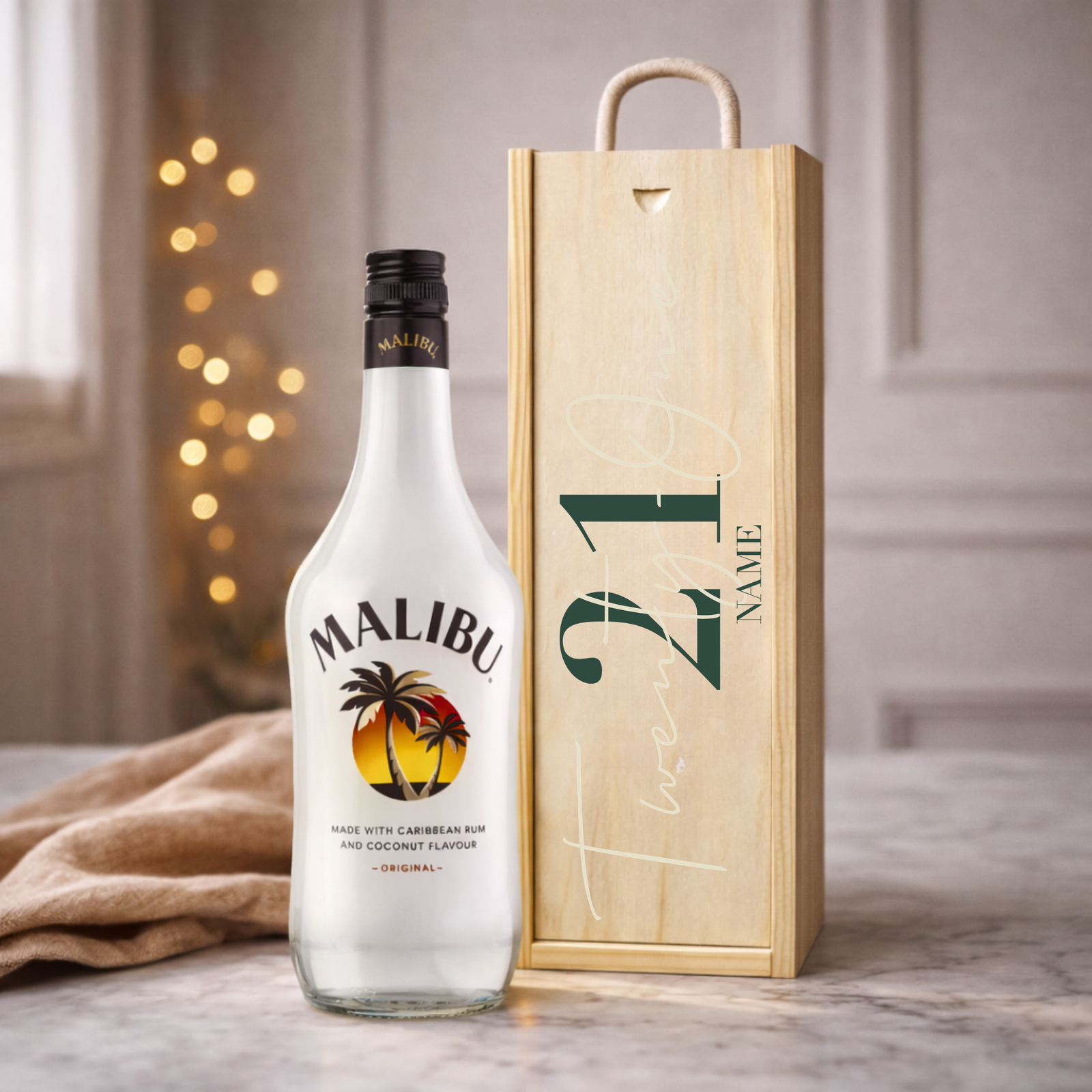 Personalised 21st Birthday Rum Gift Set – Rum with Personalised Lid