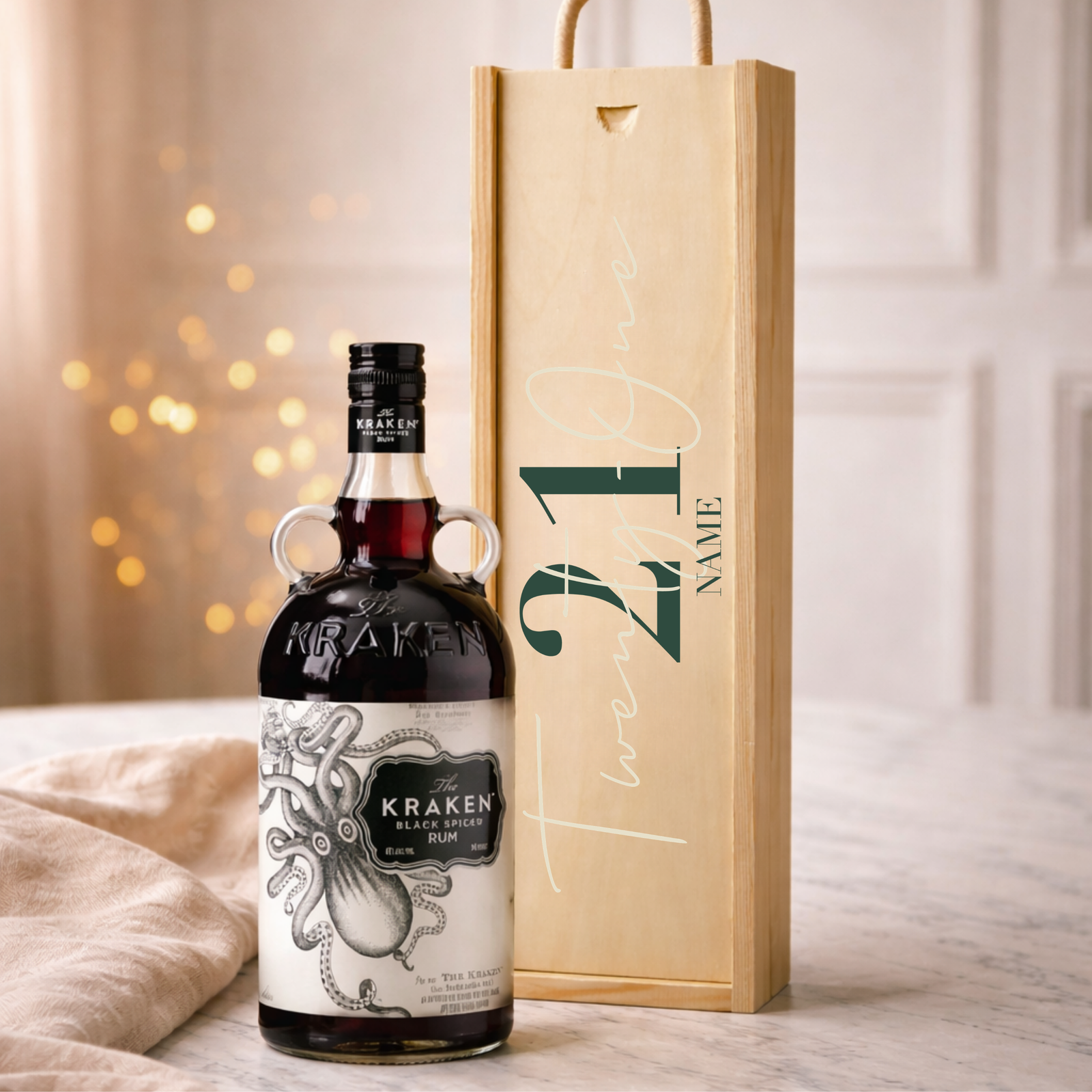 Personalised 21st Birthday Rum Gift Set – Rum with Personalised Lid