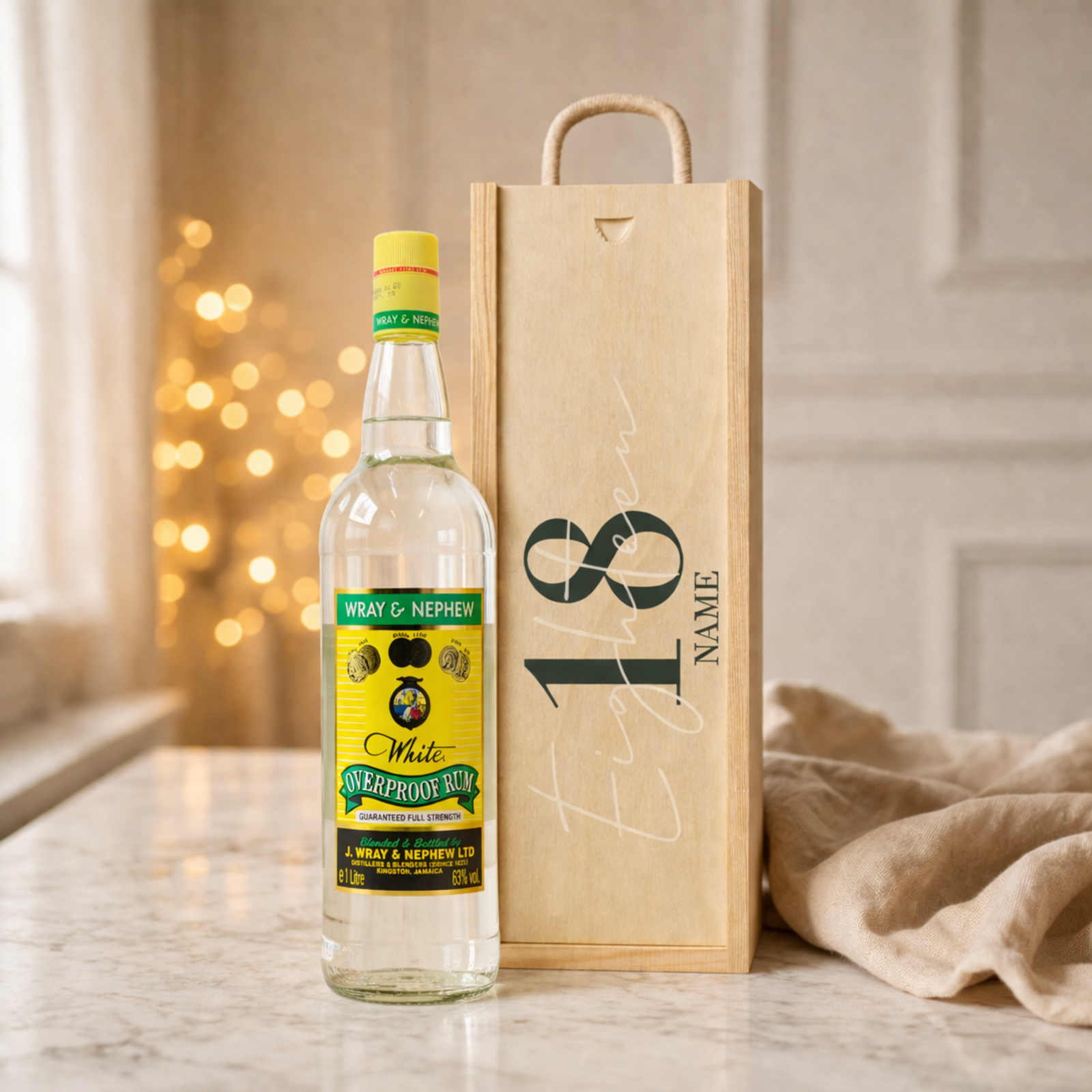 Personalised 18th Birthday Rum Gift Set – Rum with Personalised Lid