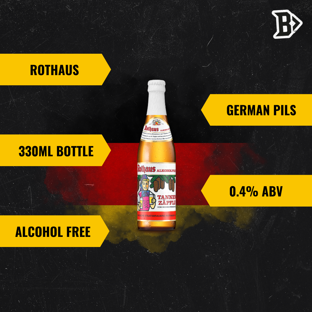 Rothaus German Alkoholfrei Tannenzäpfle Pils 330ml Bottles - 0.4% ABV (12 Pack)