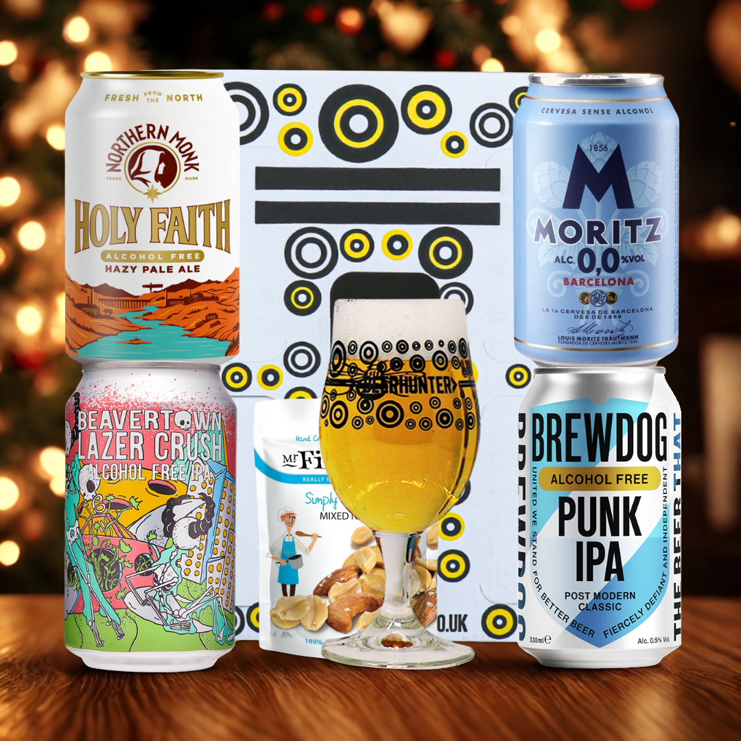 Alcohol Free Craft Beer 4 Can Gift Set with Branded Glass