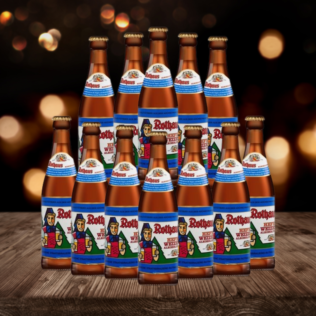 Rothaus Alcohol Free German Wheat Beer Weizenzäpfle 330ml Bottles - 0.5% ABV (12 Pack)