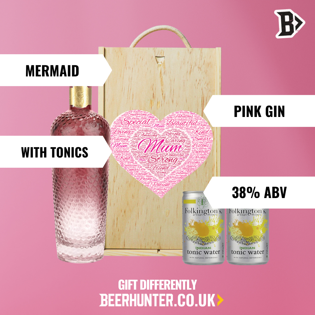 Mum Mermaid Pink Gin Gift Set with Folkington's Tonics (70cl)