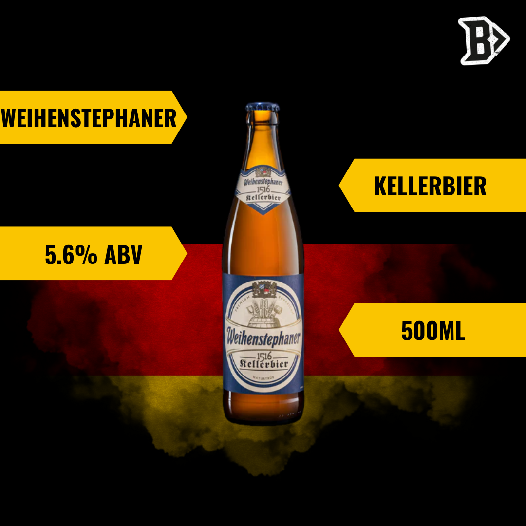 Weihenstephaner 1516 Kellerbier 500ml Bottles (12 Pack) – German Unfiltered Lager Beer 5.6% ABV