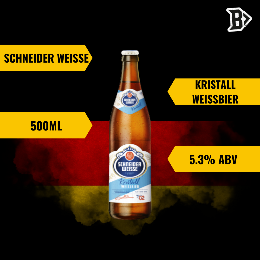 Schneider KRISTALL (Tap 2) German Kristallweizen 500 ml Bottles – ABV 5.3% (12 Pack)