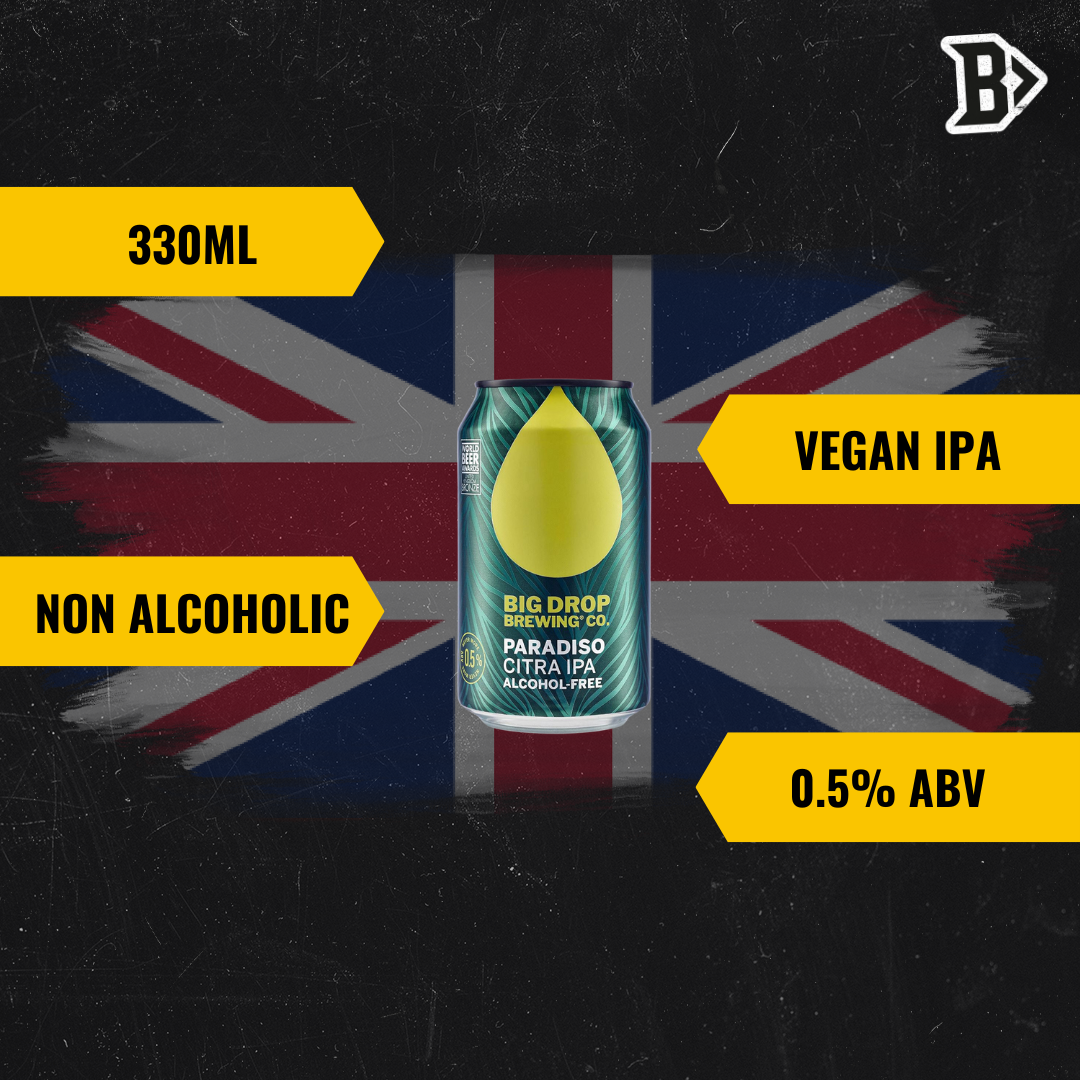 Big Drop Paradiso Vegan Non - Alcoholic 330ml Cans - 0.5% ABV (12 Pack)
