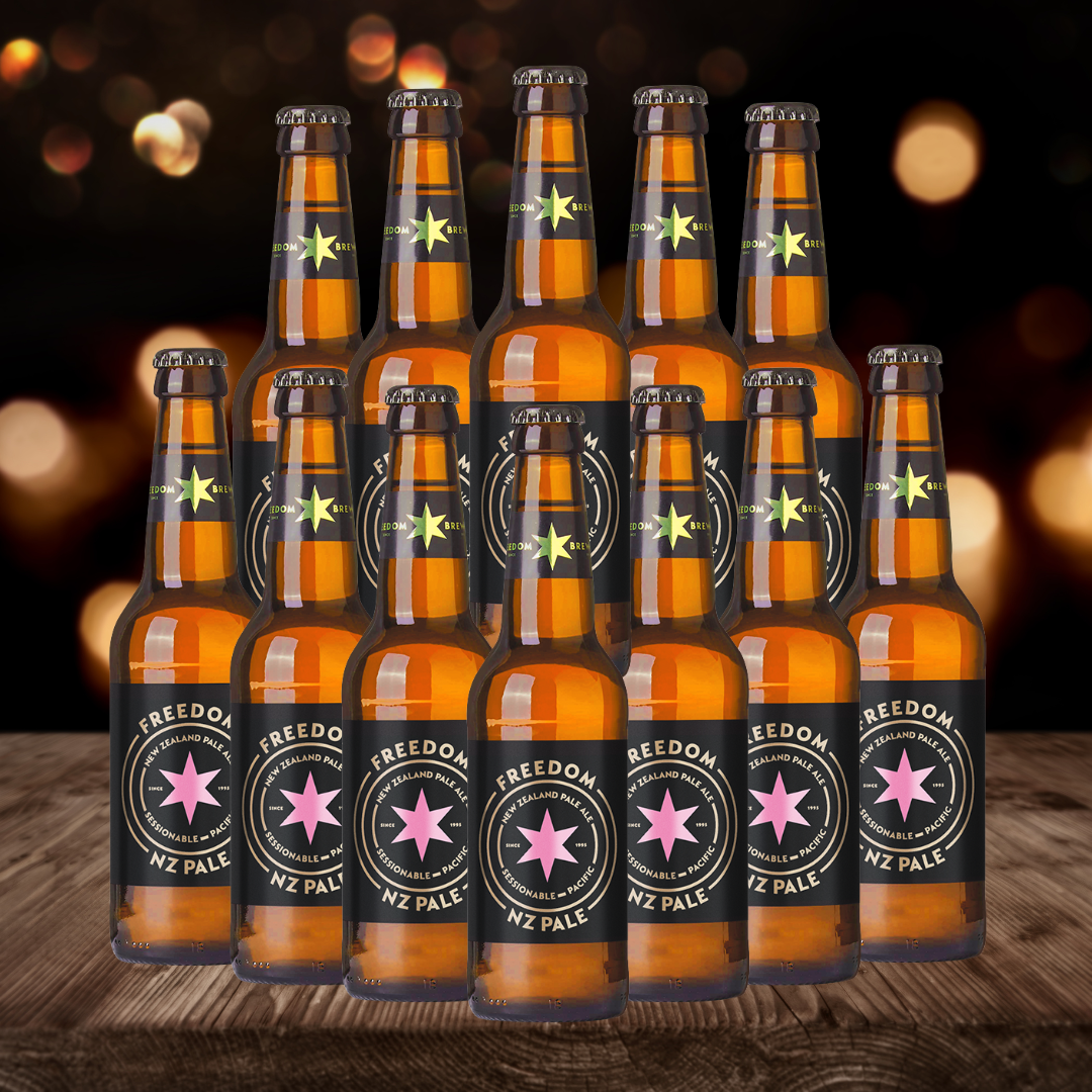 Freedom NZ PALE New Zealand Pale Ale 330 ml Bottles – ABV 4.0% (12 Pack) - BBD October 2025