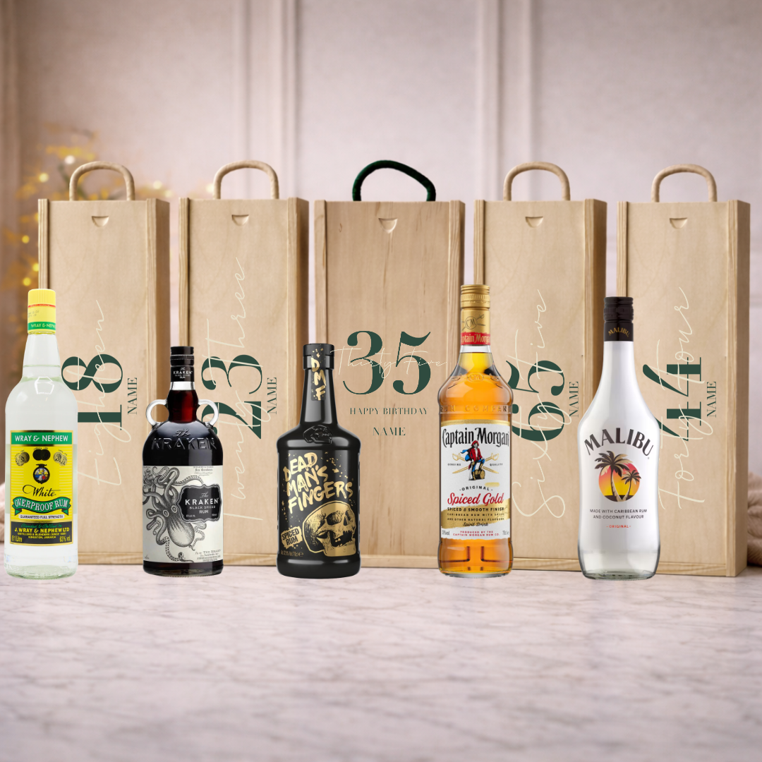 Personalised Birthday Rum Gift Set – 70cl with Personalised Lid