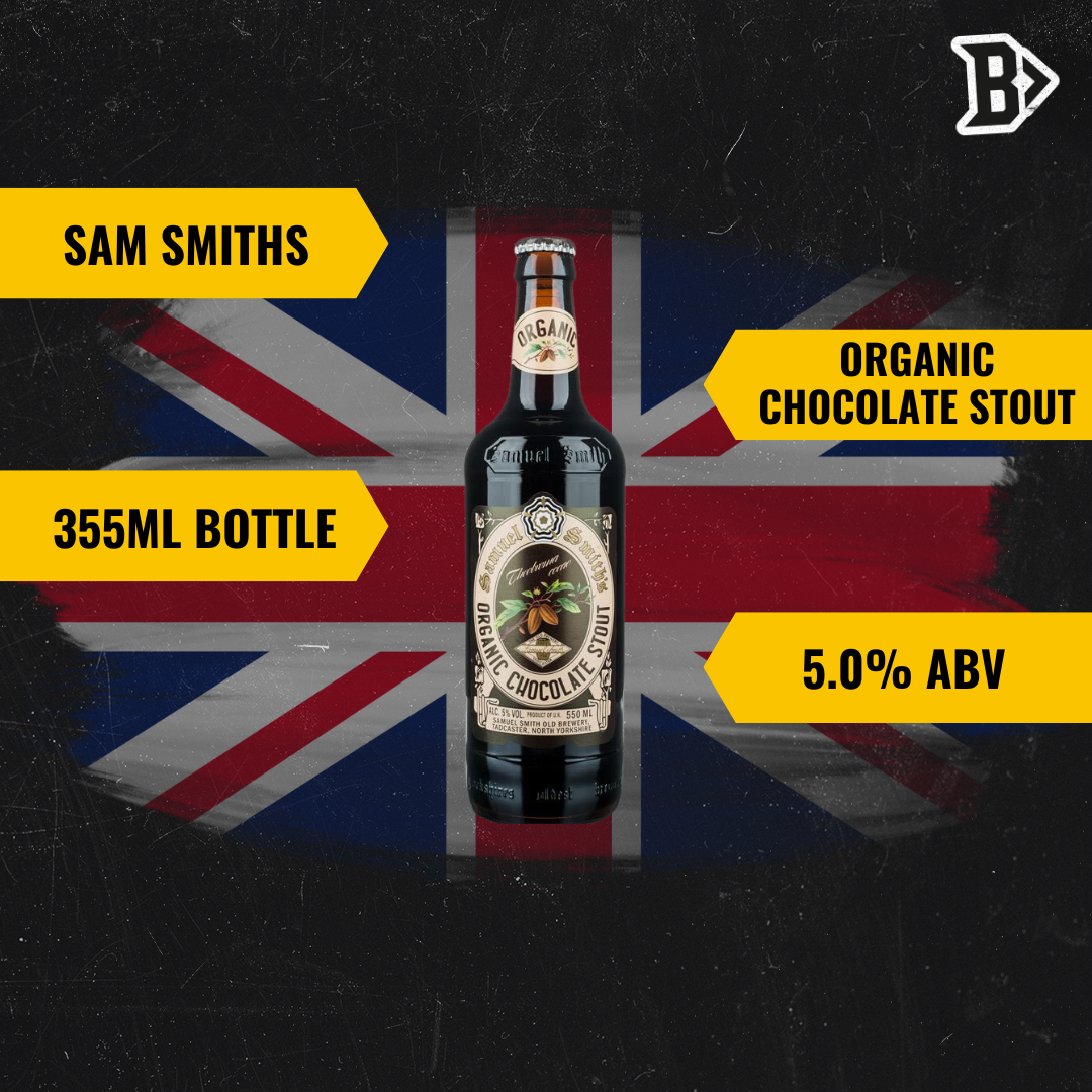 Samuel Smith's British Organic Chocolate Stout 355ml Bottles - 5.00% ABV (12 Pack)