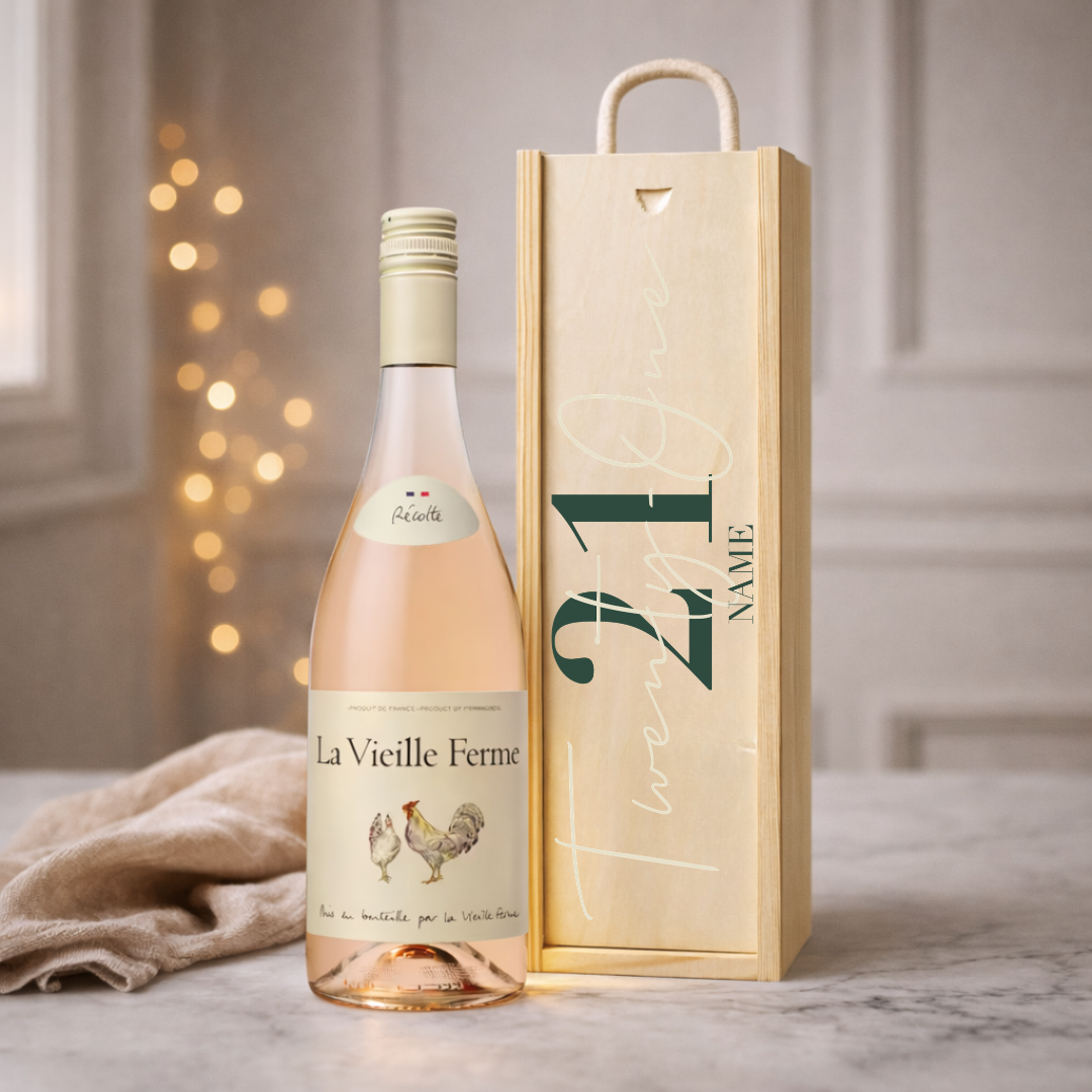 Personalised 21st Birthday Rosé Wine Gift Set – 75cl Provence Rosé with Personalised Lid