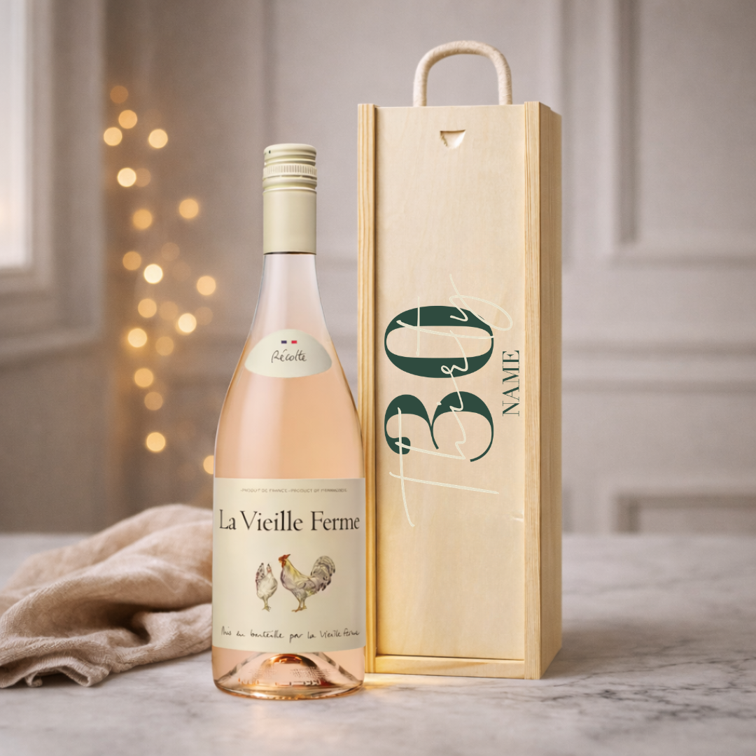 Personalised 30th Birthday Rosé Wine Gift Set – 75cl with Personalised Lid