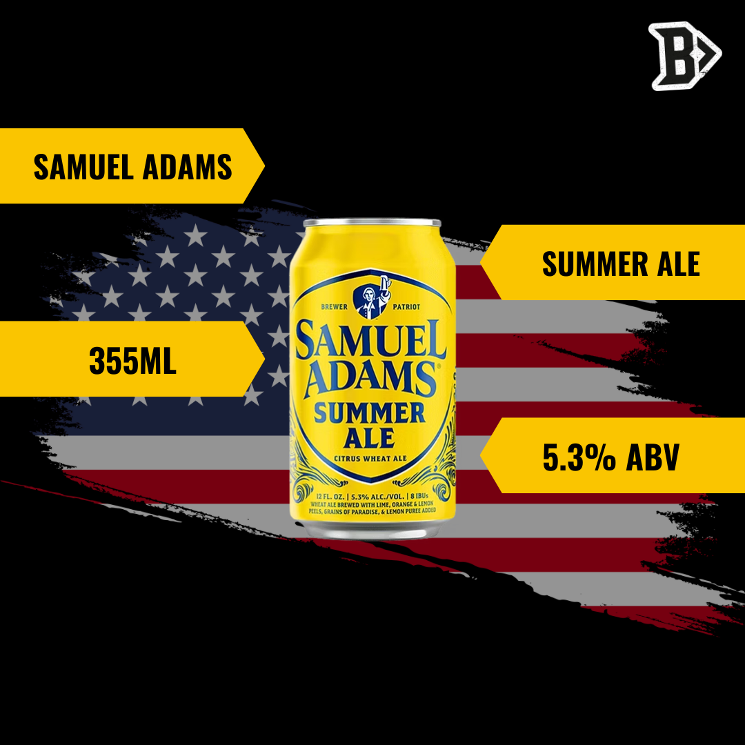Samuel Adams American Summer Ale 355ml Cans - 5.3% ABV (12 Pack) - BBD November 2025