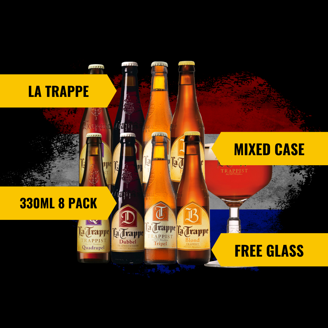La Trappe Trappist Beer Mixed 8 Pack With Chalice Glass