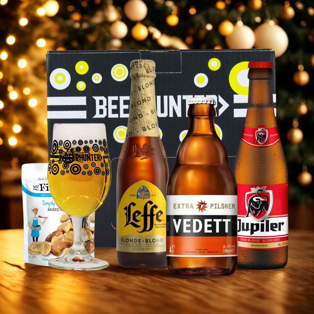 Belgian Beer Gift Set with Branded Glass (3 Pack)