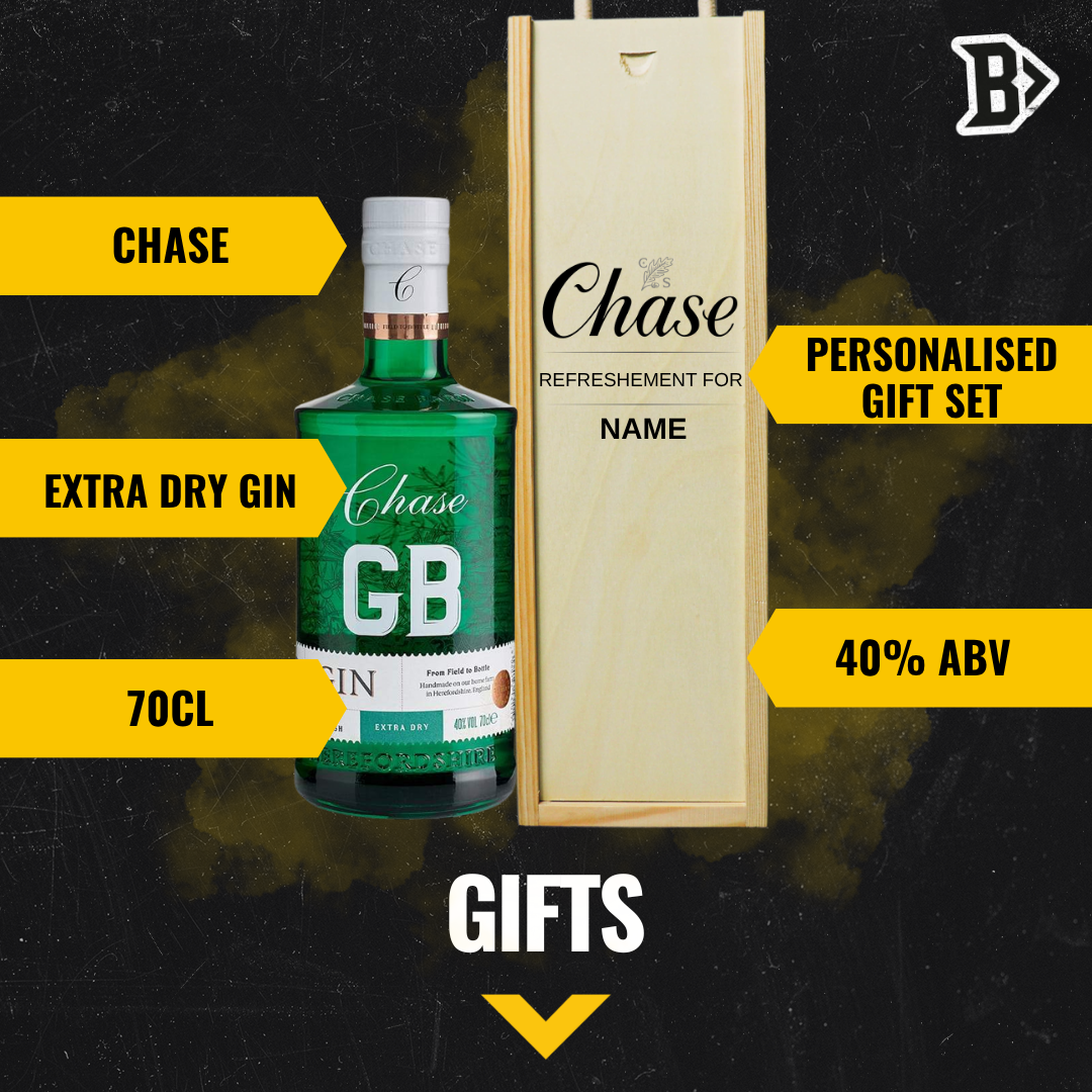 Personalised Chase GB Gin Gift Set in Wooden Box – 70cl (40% ABV)