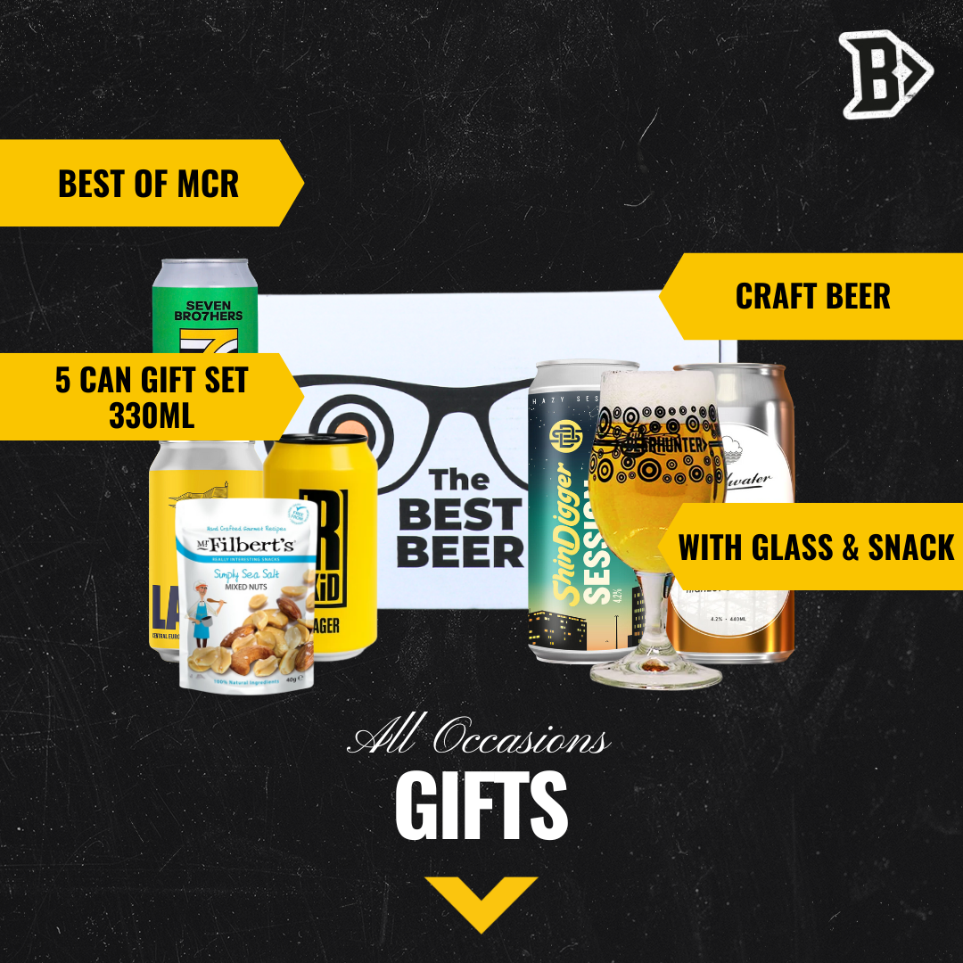 Best of Manchester Craft Beer 5 Can Gift Pack with Glass