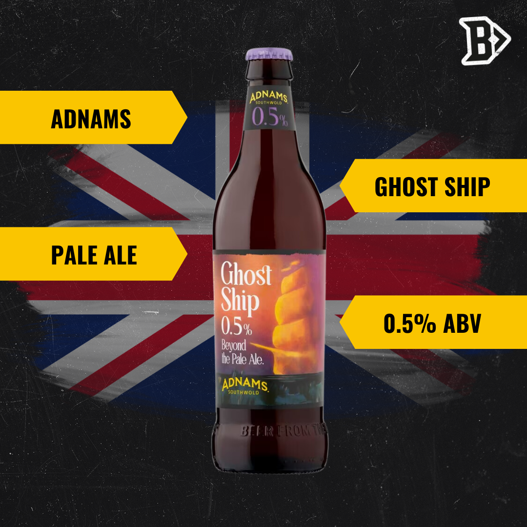 Adnams Ghost Ship Alcohol Free Pale Ale 500ml Bottles – 0.5% ABV (12 Pack) - BEERHUNTER