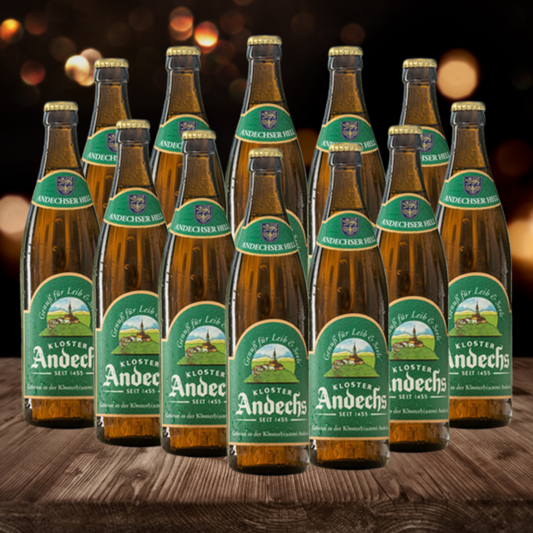 Andechs Andechser Hell German Lager 500ml Bottles - 4.8% ABV (12 Pack)