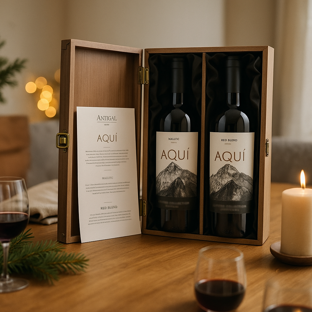 Antigal Malbec 2 Bottle Gift Set 13.5% ABV - In Wooden Presentation Box (2 x 75cl)