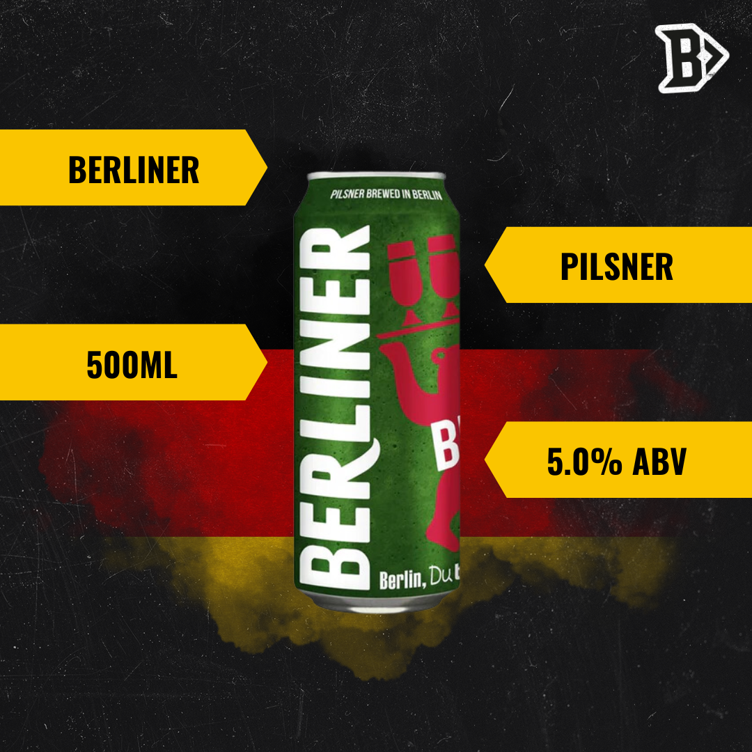 Berliner German Pilsner 500ml Cans (12 Pack) - 5.0% ABV - BEERHUNTER