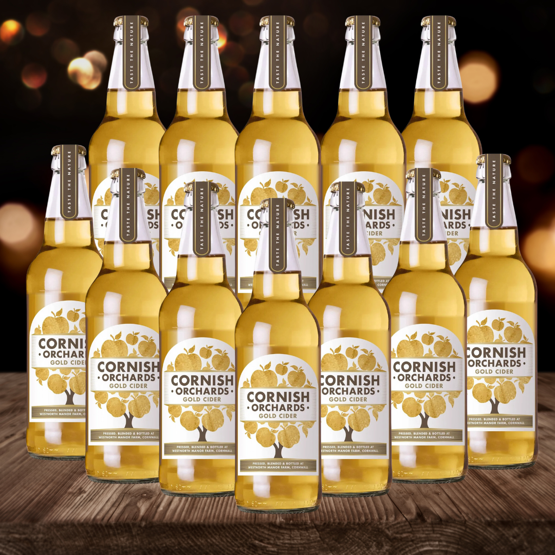 Cornish Orchards Gold British Cider 500ml Bottles - 5.0% ABV (12 Pack)