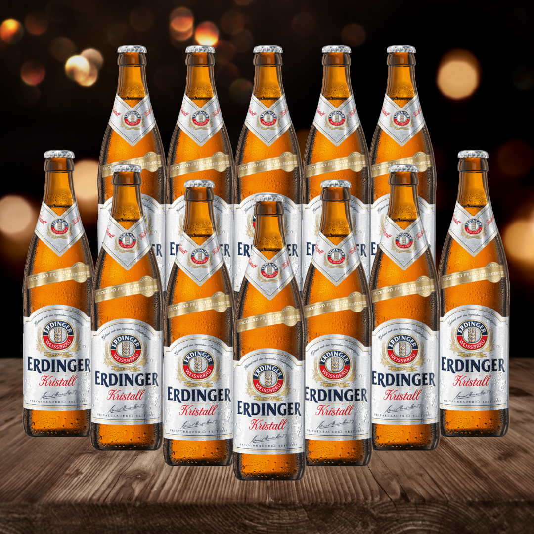 Erdinger Kristall German Wheat Beer 500ml Bottles - 5.3% ABV (12 Pack) - BEERHUNTER