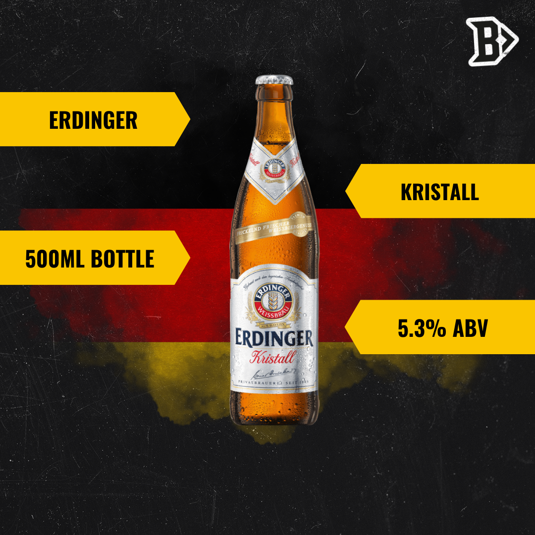 Erdinger Kristall German Wheat Beer 500ml Bottles - 5.3% ABV (12 Pack) - BEERHUNTER