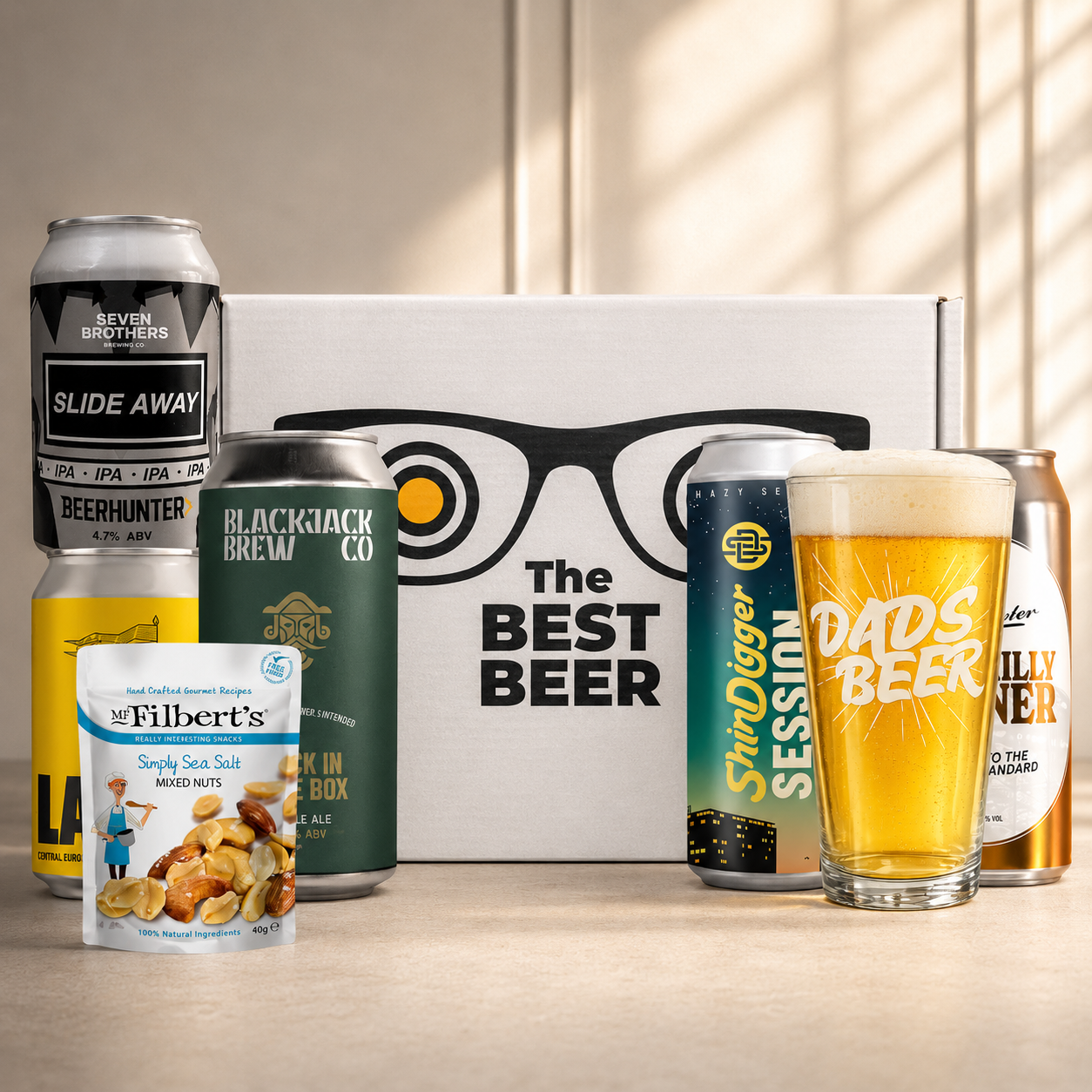 Manchester Craft Beer “Best Dad” Gift Pack (5 Cans) with Dad’s Beer Glass