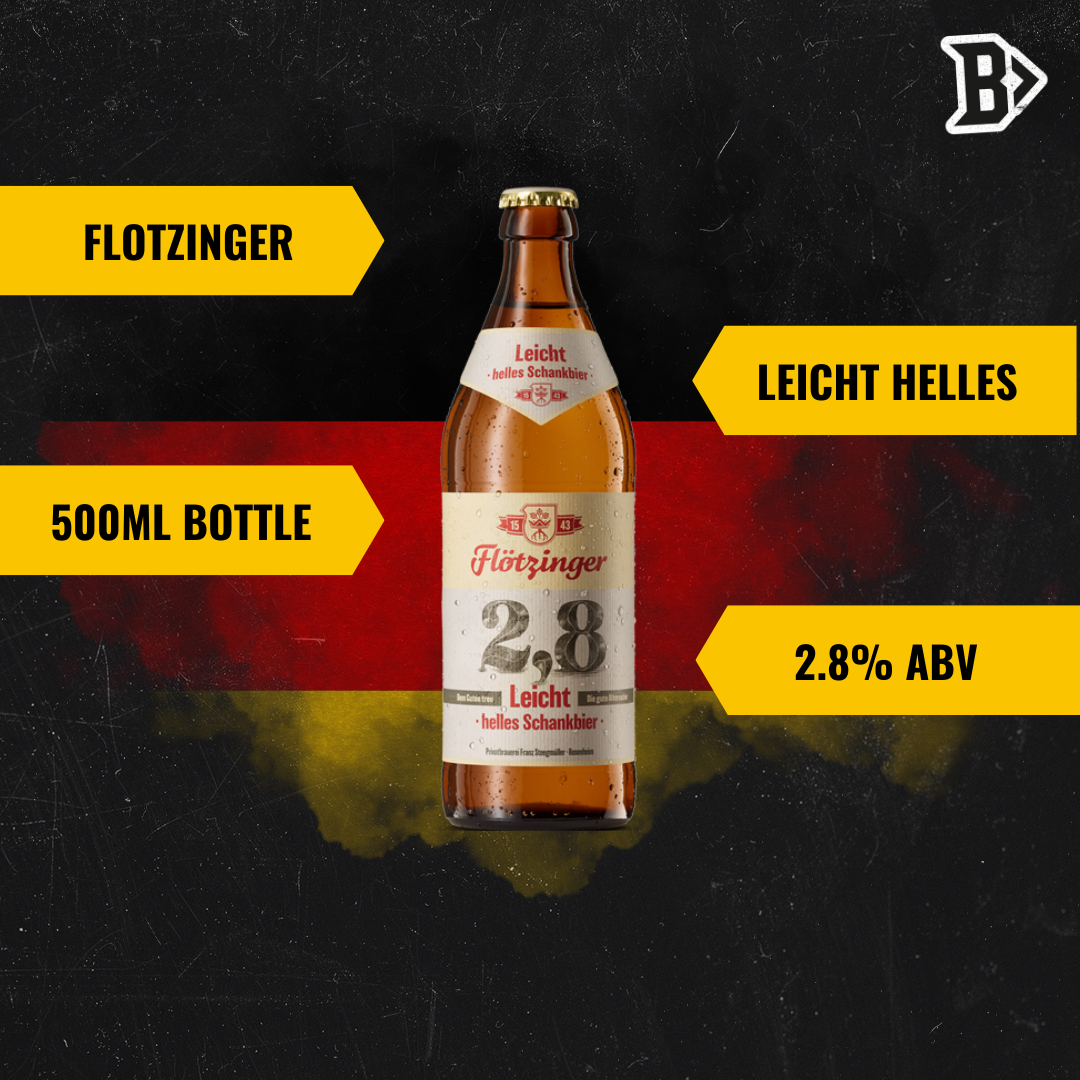Flotzinger Leight Pils German Beer 500ml Bottles – 2.8% ABV (12 Pack) - BEERHUNTER