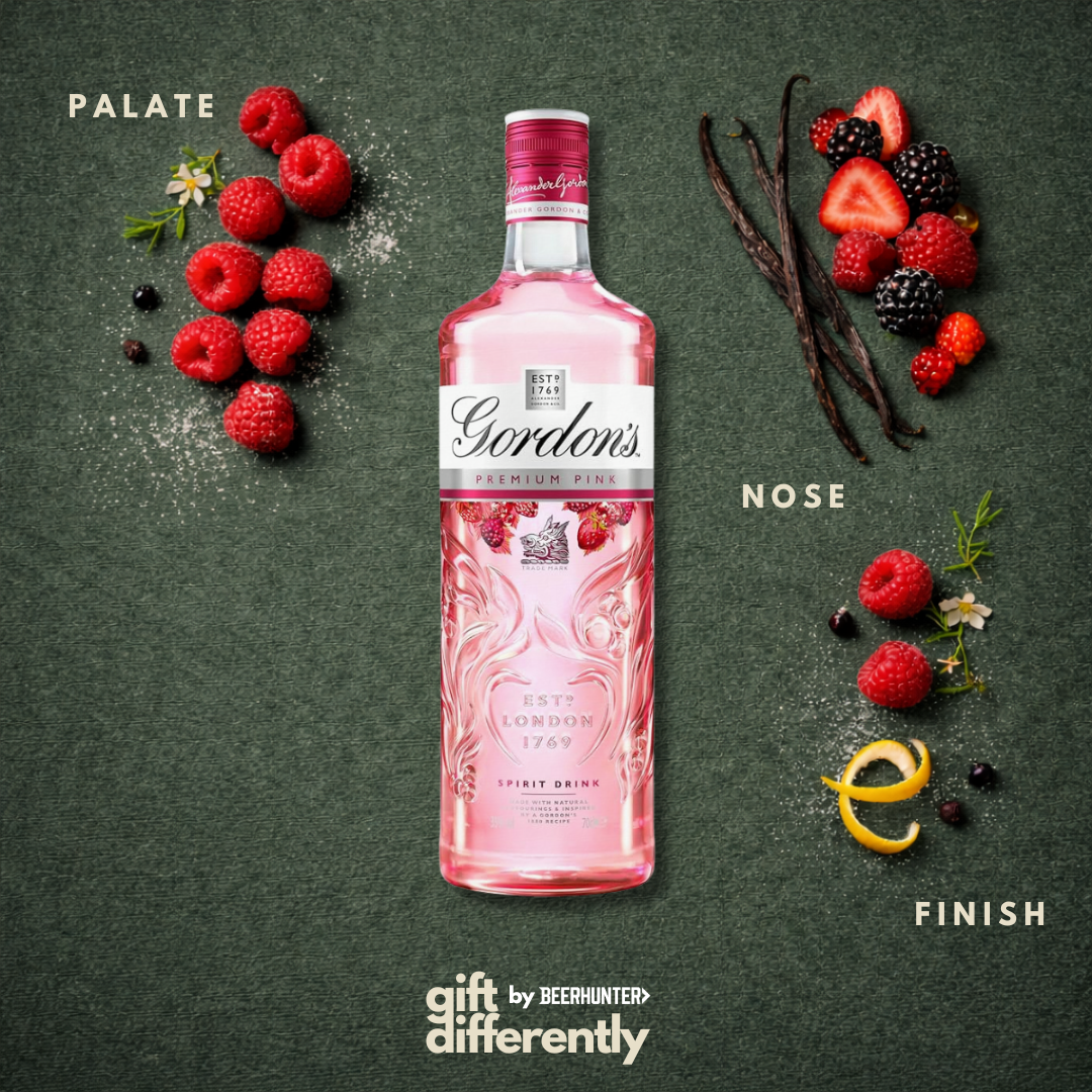 Personalised Gordons Pink Gin with Folkington's Tonics