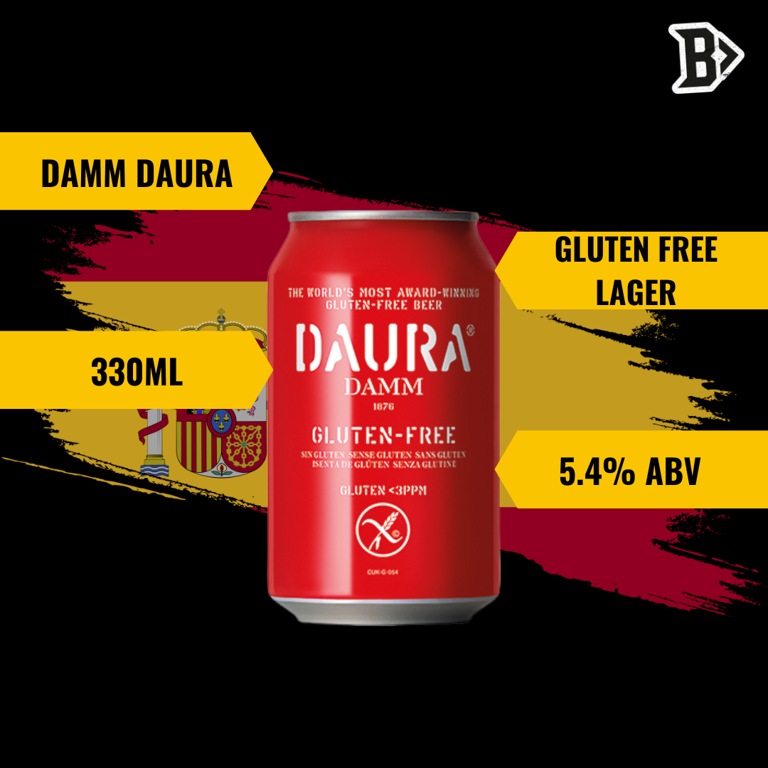 Daura DAMM British Gluten Free Lager 330ml Cans – ABV 5.4% (12 Pack)