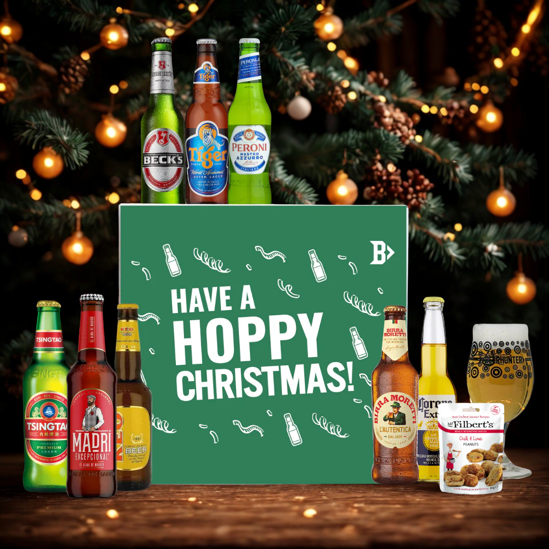 Lager Hoppy Christmas Gift Box with Glass - (8 Pack)