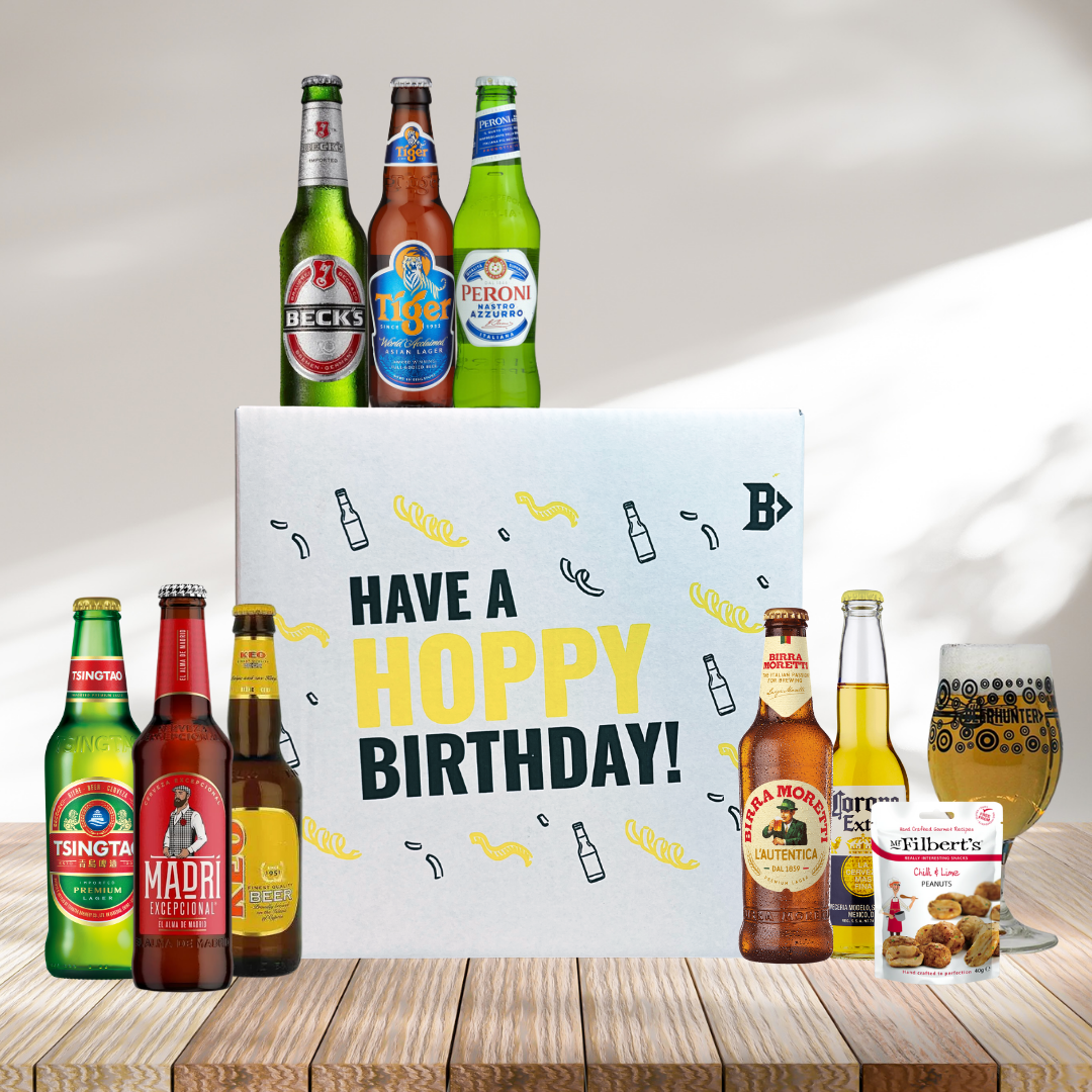 Lager Hoppy Birthday Gift Box with Glass - (8 Pack)
