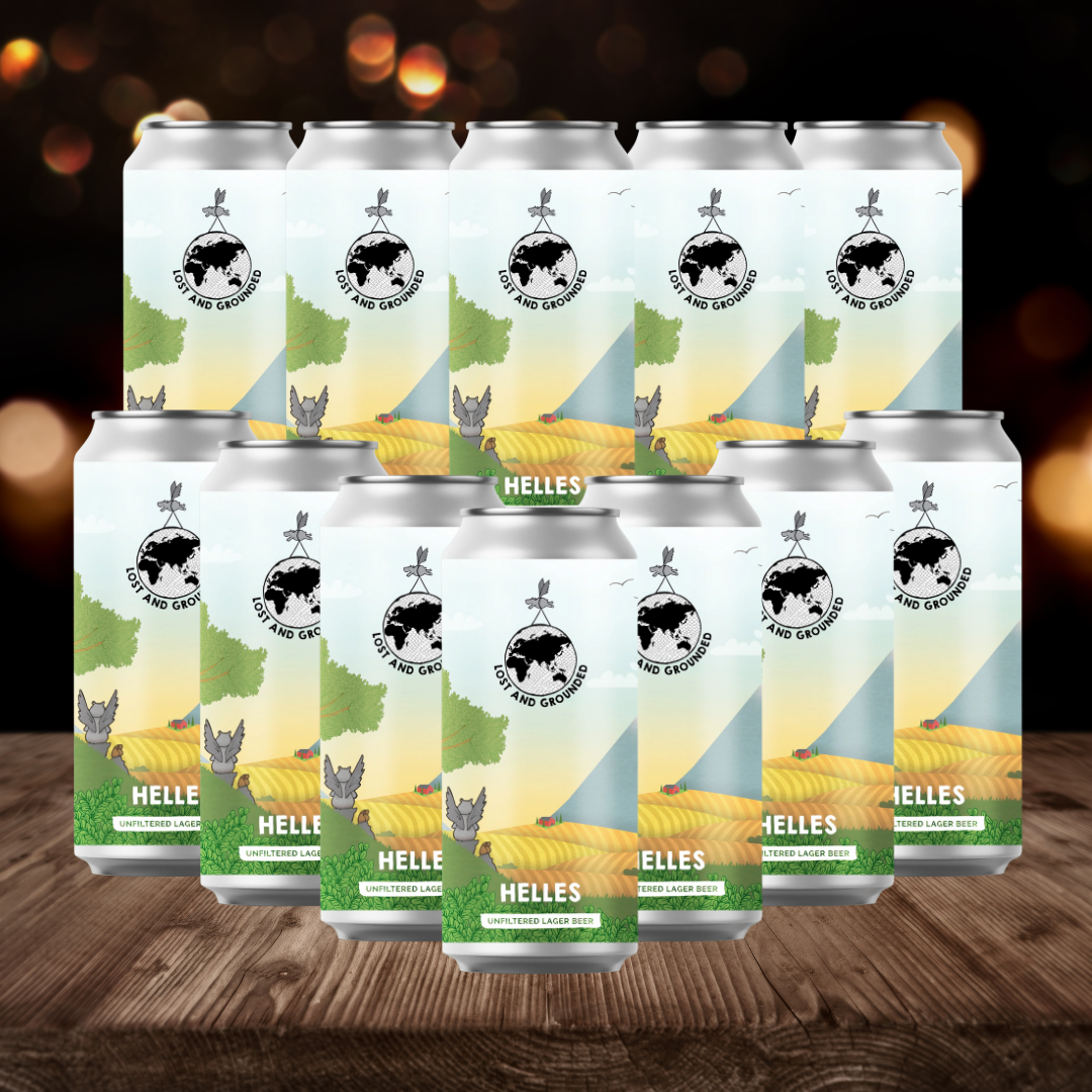 Lost & Grounded British Helles 440ml Cans - 4.40% ABV (12 Pack) - BEERHUNTER