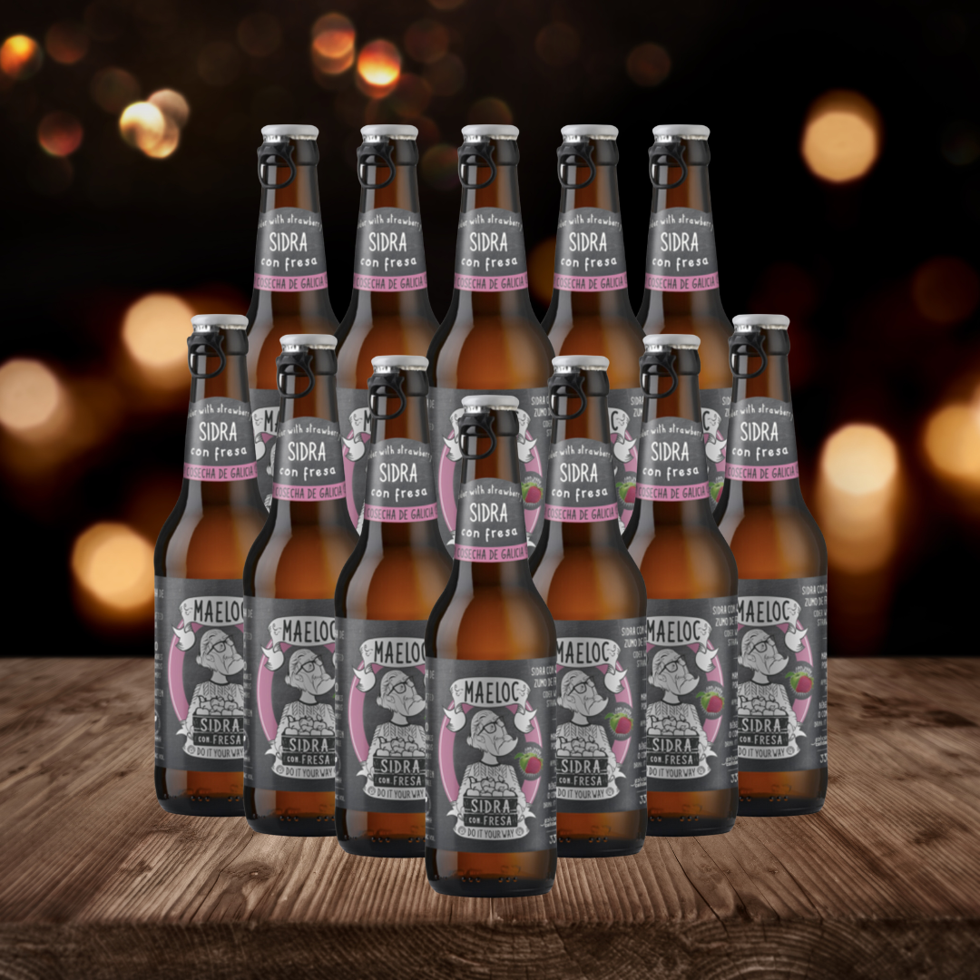 Maeloc Galician Strawberry Spanish Cider 330ml Bottles - 4.0% ABV (12 Pack)