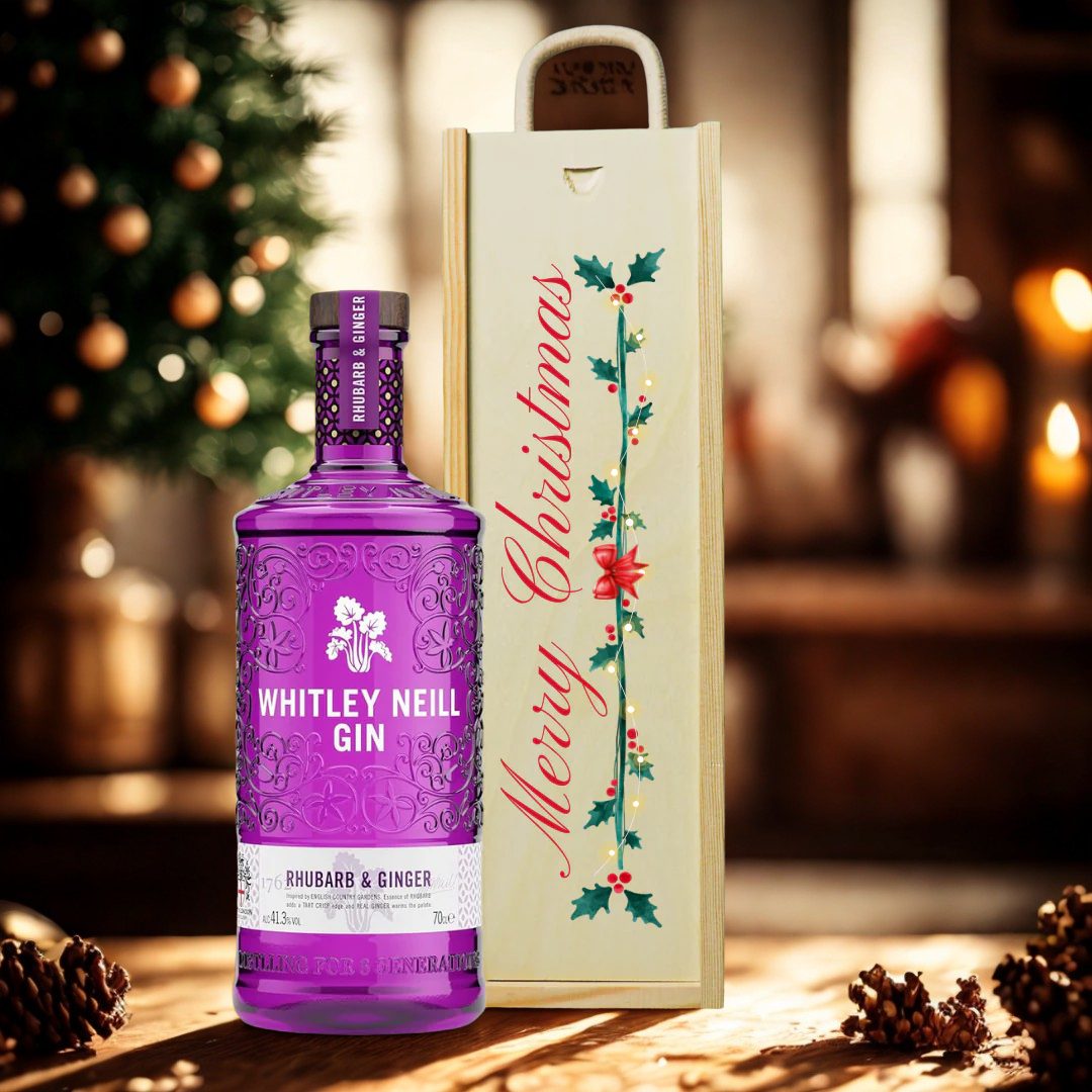 Merry Christmas Whitley Neill Rhubarb & Ginger Gin Gift Set - 70cl