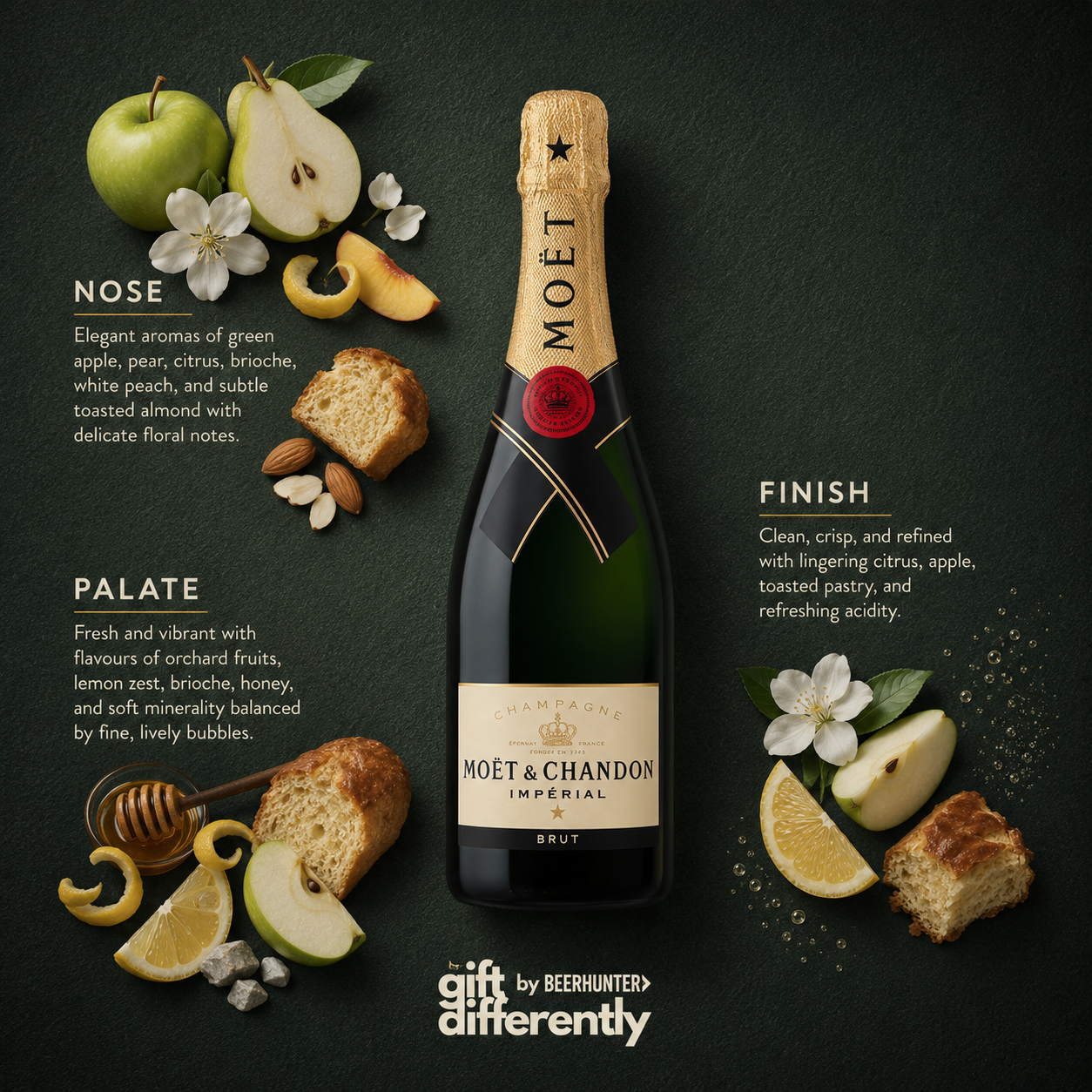 Personalised Moet & Chandon Champagne Gift Set in Wooden Presentation Gift Box - 75cl