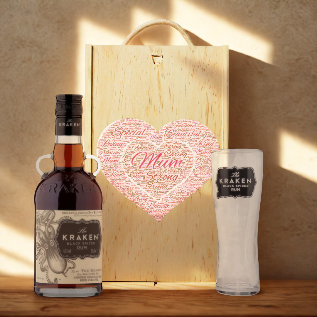 Mum Kraken Spiced Rum Gift Set with Kraken Glass (35cl)