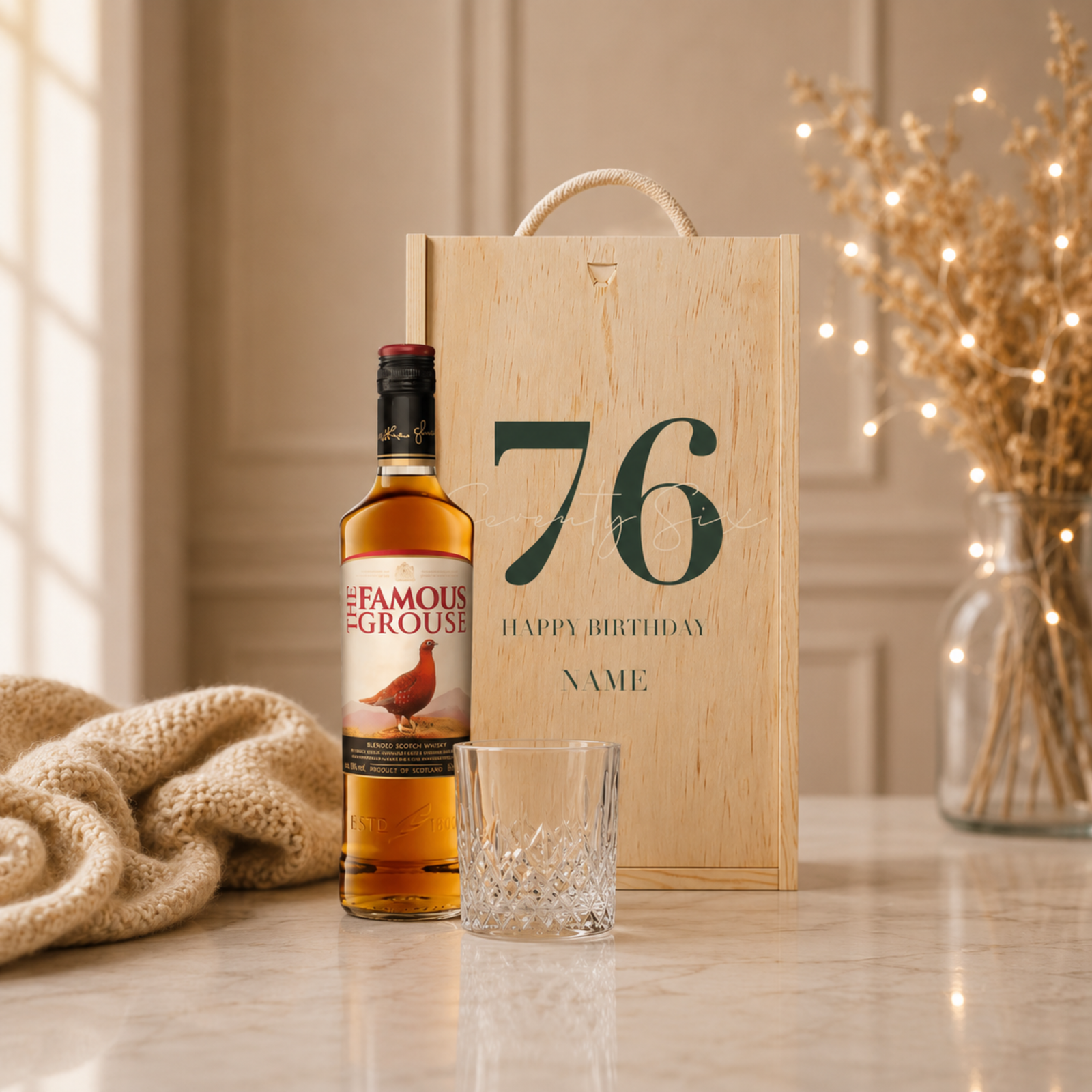 Personalised Birthday Whisky Gift Set with Glass & Personalised Lid