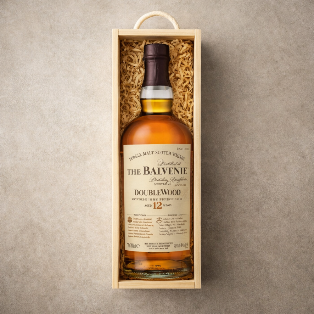 Personalised Balvenie Whisky Gift Set in Wooden Box - 40% ABV (70cl)