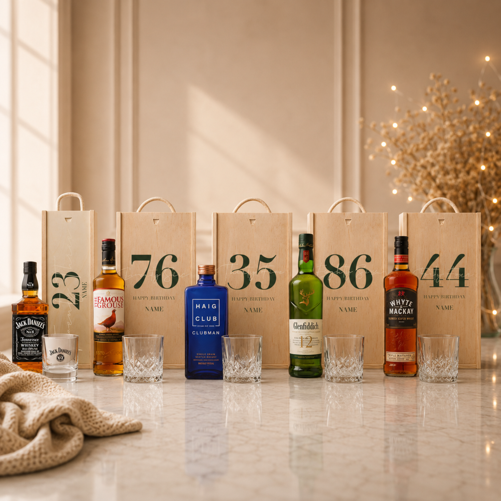 Personalised Birthday Whisky Gift Set with Glass & Personalised Lid
