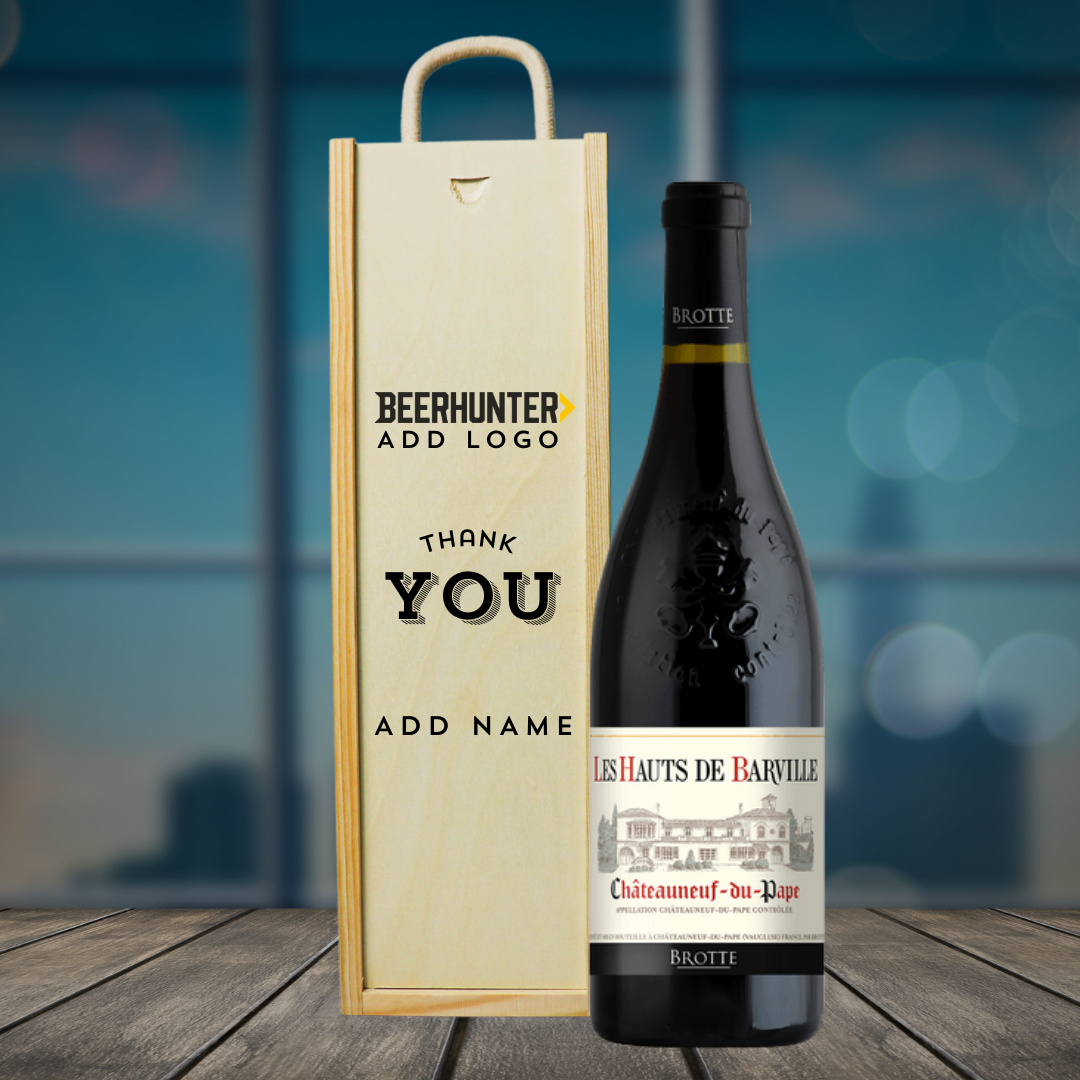 Personalised Chateauneuf Du Pape Red Wine Corporate Gift Set (75cl) - BEERHUNTER