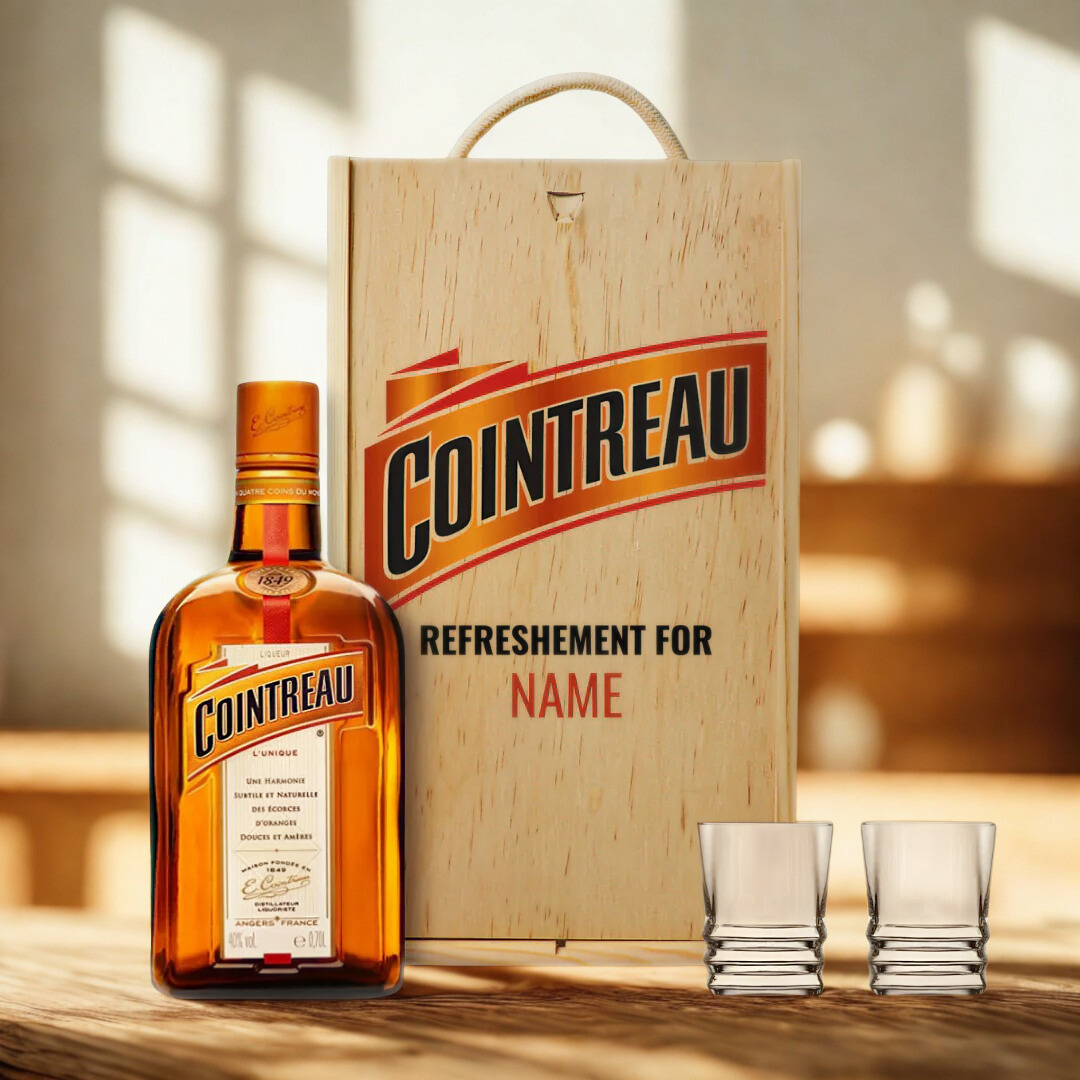 Personalised Cointreau Orange Liqueur Triple Sec Gift Set - 70cl (40% ABV)