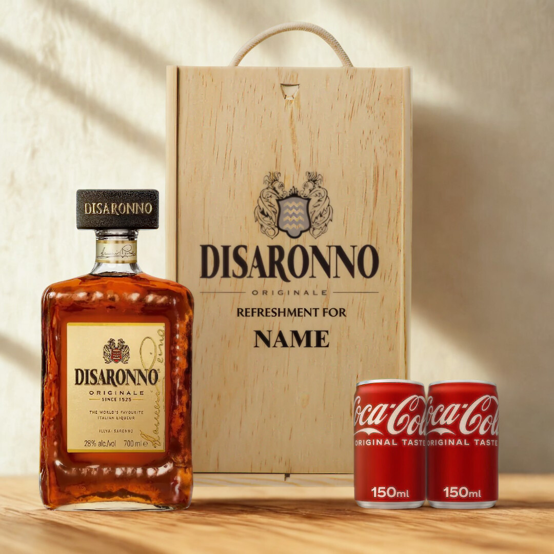 Personalised Disaronno Originale Italian Liqueur with Cola Gift Set - 50cl (28% ABV)